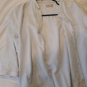 Light blue zara button dow